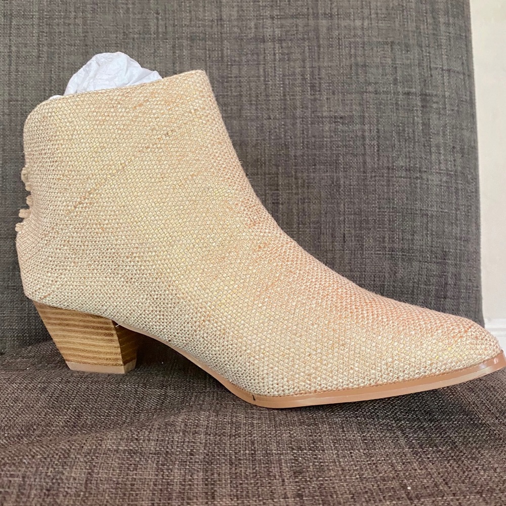 Anthropologie “Alice Boot” in Metallic Linen